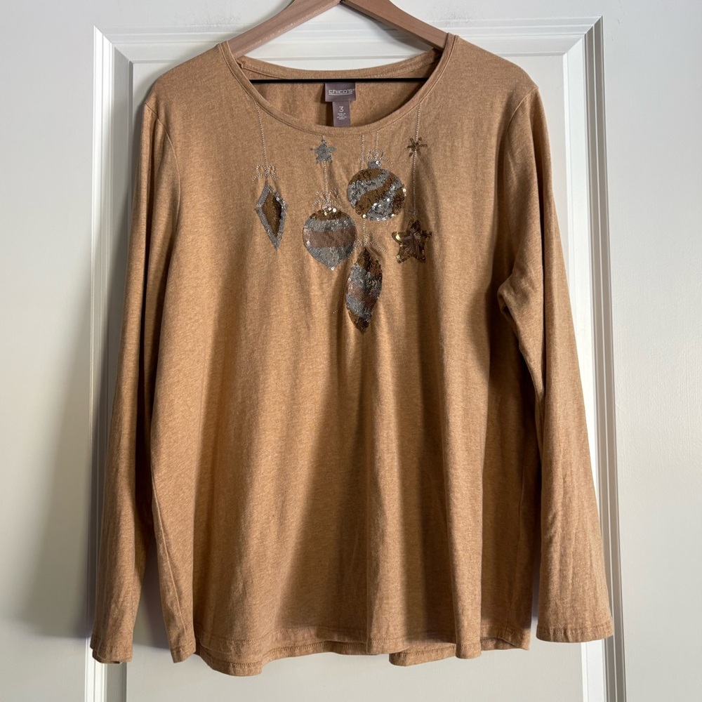 Chicos Women’s Lightweight Christmas Top